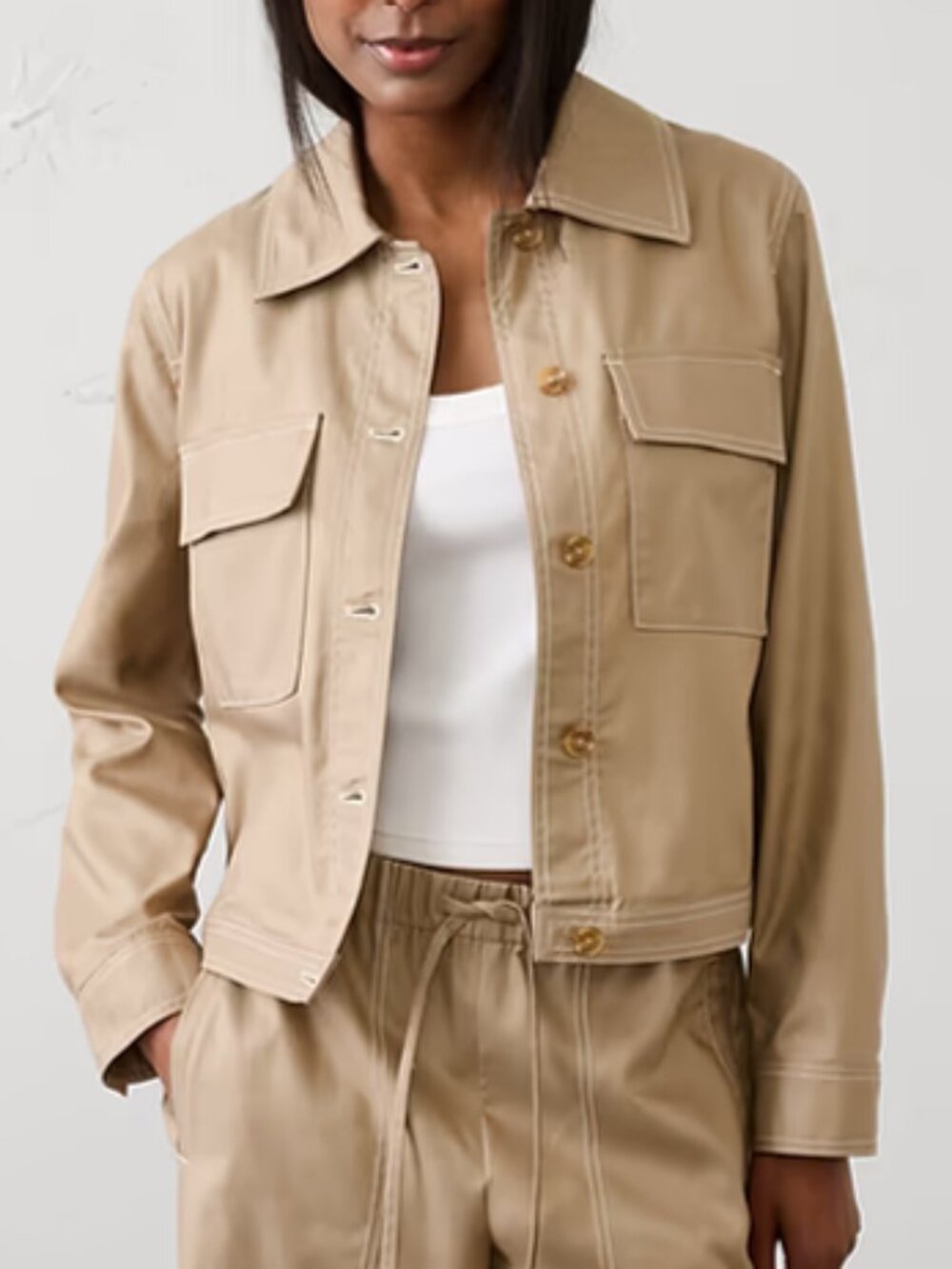 Banana Republic light weight twill jacket in biscuit, size large